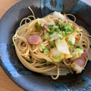 白菜とウインナーの和風パスタ♪